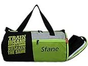 Sfane Sports Neon & Black Gym Bag/Duffle Bag/Sports Bag/Shoulder Bag/Sports Bags/Gym Bags for Men & Women with Shoe Compartment(Green)
