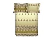 Bombay Dyeing Thyme 210 TC King Size 100% Pure Cotton Bedsheet with 2 Pillow Cover, Olive