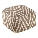 Sanyog Designs Handmade 100% Cotton Diamond Kilim Printed Pouf Ottoman Floor Cushion - Brown - Puffy for Footrest Suitable for Living Room, Dressing Room, Bedroom, Children's Room, Office