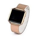 Twist-O-Flex Metal Expansion Rose Gold Stainless Steel Stretch Band Replacement for The Fitbit Blaze in a Size L by Speidel