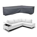 J&C Patio Furniture Covers Left L Shape Patio Sectional Covers Waterproof Outdoor Sofa Cover Heavy Duty 420D Patio Sectional Sofa Cover Outdoor Furniture Covers Grey Sectionals (Left L shaped: 270 x 200 cm)