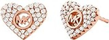 Michael Kors - Orecchino a bottone in argento sterling con oro rosa Kors Love da donna, MKC1527AN791