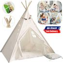 160CM Large Kids Tent Teepee Cotton Canvas Childrens Play Wigwam Indoor House AU