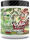 LevlUp Crazy Monkey Gaming Booster, Energy, Focus and Concentration Drink for Gamers with Taurine, Caffeine, L-Tyrosine and Vitamin B12, Cherry and Banana Flavour, 320 g, 40 Servings