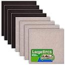 8 Pack - 2 Colors Self Adhesive Square Furniture Felt Pad Surface Protector for Hardwood, Tile, Laminated Floor - Cut into Any Shape