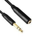 Devinal 1/4 Extension Cord, 1/4" Male to 1/4" Female Cable, 6.35mm Quarter inch Gold Plated Audio Cable Stereo Cord, 15 Feet 4.5Meters