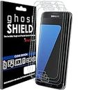 TECHGEAR [3 Pack] Screen Protectors to fit Samsung Galaxy S7 Edge [ghostSHIELD Edition] Genuine Reinforced Flexible TPU Screen Protector Guard Covers with Full Screen Coverage inc Curved Screen