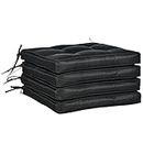 Outsunny 4 Piece Outdoor Chair Cushions, Patio Furniture Cushions Seat Pad for Garden Conversation Set, Black