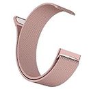 Tobfit Watch Strap Compatible with Fitbit Versa 3/4(Watch Not Included), Stainless Steel Chain Strap with Magnetic Buckle Compatible for Men & Women (L, Rose Pink)