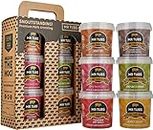Mr Tubs Gourmet Pork Crackling Gift Set - 6 Flavours in Gift Case - Double Hand Cooked Crackling, not Ordinary Pork Scratchings - Gluten Free, Low Carb - Ideal Christmas or Birthday Pub Snack Gift