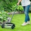 Portable Rolling Grass Lawn Garden Aerator Steel Spike Roller Adjustable Handle 