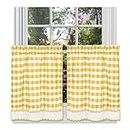 Achim Home Furnishings - Coppia di tende a quadri per finestra, 147,3 x 91,4 cm, colore: Giallo e Bianco