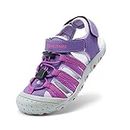 DREAM PAIRS Kids Sandals Boys Girls Closed-Toe Outdoor Summer Sport Sandals Toddler Kid,171111-K,All Purple,Size 8 M US