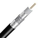 1000ft Black TRI Shield Direct Burial RG-6 COAXIAL Cable 18AWG Solid CORE Gel Braided UL ETL Rated Underground Buried Flooded Audio/Video TELECOMMUNICATION Bulk Coax Cable