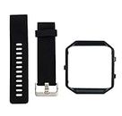 Black metal Frame+Soft Silicone wrist Watch band Replace Sport Strap For Fitbit Blaze Smart Watch, Classic