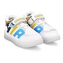 KATS Kids Unisex Comfy Mid-Top Casual Chunky Streetwear Fashion Sneakers Shoes with Light Blink for 1-5 Years Boys and Girls Color: White Size: 8C