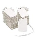 jijAcraft 500 Pcs White Price Tags with String, Luggage Tags Paper Blank Gift Marking Strung Labels for Jewelry Clothing Display Price (45 x 25 mm)