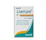 Health Aid Livercare - 60 Tablets | Milk Thistle Ext., Dandelion Ext, Barberry Ext., Turmeric Powder, Choline Citrate, Inositol, L-Taurine, DL-Methionine
