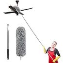 SetSail Extra-Long Dusters with Extension Pole 100-inch for Cleaning, Bendable Microfiber Head Washable Ceiling Fan Duster for High Ceilings, Furniture
