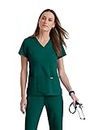 Barco Grey's Anatomy 4153 Women's Mock Wrap Top Hunter Green S