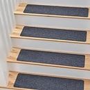 BRITOR Carpet Stair Treads, Non Slip Stair Treads, Rug Non Skid Runner for Grip, Safety Slip Resistant for Indoor, Kids, Elders, and Dogs, Pre Applied Adhesive，20cm x 75cm，Set of 15