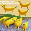 Garden Sculpture Creative Banana Puppy Resin Statue Dog Statue Banana Dog O0N6