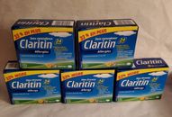 Claritin Allergy 40 Tablets 10mg 30+10 24hr Lot Of 5 Boxes May/2025 Non-drowsy