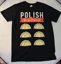 Paquete de seis camisetas polacas Pierogi talla L negra roja blanca humor divertido NEPA