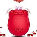 2024 Mini Automatic Sex Relaxing 30 Modes Toys, Rose Dual Motor Toy for Women Washable and Rechargeable Licking for Women, Portable Waterproof Quiet Cordless USB Fast Charge (Red)