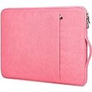 Januts 15.6 Inch Laptop Sleeve Waterproof Shock Resistant Laptop Case with Handle Lightweight Computer Bag with Accessory Pocket Carrying Case Compatible with Acer HP Dell Lenovo Asus, Pink