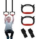 Proberos® Kids Gymnastic Rings One Pair of Gymnastic Rings for Home 3.3ft Adjustable Gymnastic Ring Heavy Duty Nylon Webbing Strap Max Loading 360Lbs Home Fitness Equipment for Kids