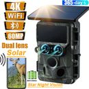 Campark 4K UHD 60MP WiFi Trail Camera Solar Powered Dual lens Night Vision AU