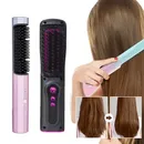 2 In 1 Hair Straightener Brush Professional Hot Comb Straightener for Wigs Hair Curler Straightener