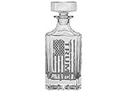 USA Flag Trump 2024 Whiskey Decanter With Glass Stopper Custom Gift For Men Dad Veteran Father's Day Conservative or Republican