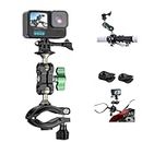 F1TP Action Camera Handlebar Mount with 360° Rotation for 8-35mm Bike and Motorcycle Pole, Clamp Mount Compatible for Go Pro Hero 12 11 10 9 8 7 6 5 Session DJI Action Cameras