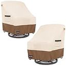 ANartcle Outdoor Swivel Lounge Chair Cover 2 Pack,600D Waterproof Heavy Duty Outdoor Chair Covers(30 W x 34 D x 38.5 H inches),Patio Swivel Chair Covers for Outdoor Furniture,Beige&brown.