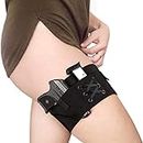 LIVANS Conceal Carry Holster for Women, Tactical Garter Holster Lady Concealed Leg Holster Pistol Thigh Holster Universal Revolver Pouch Elastic Hook and Eye Thigh Adjustable