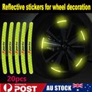20pcs Car Hub Stickers Auto Moto Decor Car Motorcycle Wheel Reflective Strips