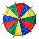 GSi Kids Play Parachute Rainbow Parachute Toy Tent Game for Children Gymnastic Cooperative Play and Outdoor Playground Activities (12 Feet)