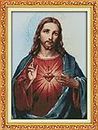 YEESAM ART® Kreuzstich-Set, Motiv Heiliges Herz Jesus, 14 Fäden, 34 x 47 cm, Weiß