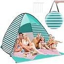 Beach Tent Anti-UV Portable Sun Shade Shelter with Carrying Bag, Stakes,Portable Beach Tent Sun Shelter Canopy,Lightweight, Easy Set Up and Carry Beach Umbrella