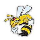 Exquisite car Stickers 14.2CM14.3CM Lovely Angry Cartoon Hornets Colored PVC Car Sticker Graphic Decoration (Size : 22cm)
