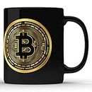 Unbounded Company Bitcoin Logo Black Ceramic Coffee Mug