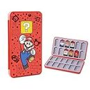 PERFECTSIGHT Cute Game Card Case for Nintendo Switch/ Switch Lite/ OLED, 24 Game Holder Cartridge Case for Game Cards and 24 SD Cards, Kawaii Portable Compact Storage Box (Red Mario, 24 Slots), Red, Card Holder