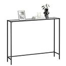VASAGLE, Console, Tempered Glass Tabletop, Modern Sofa Table, Easy Assembly, with Adjustable Feet, for Living Room, Entryway, Ink Black and Slate Gray ULGT132B01