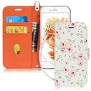 FYY Case for iPhone 6/6s, PU Leather Wallet Phone Case with Card Holder Flip Protective Cover [Kickstand Feature] [Wrist Strap] for Apple iPhone 6/6s 4.7" Floral