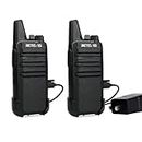 Retevis RT22 Walkie Talkies, Mini 2 Way Radio Rechargeable, VOX Handsfree, Portable, Two-Way Radios Long Range with Earpiece, for Family Road Trip Camping Hiking Skiing(2 Pack, Black)