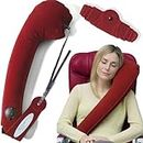 Travelrest Ultimate Travel Pillow & Neck Pillow - Straps to Airplane Seat & Car - Best Accessory for Plane, Auto, Bus, Train, Office Napping, Camping, Wheelchairs (Rolls Up Small) (2-Year Warranty)
