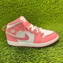 Nike Air Jordan 1 Mid Girls Size 3Y Pink Athletic Shoes Sneakers DQ8424-616