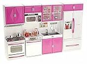 PowerTRC® My Modern Kitchen 32 Full Deluxe Kit Battery Operated Toy Doll Kitchen Playset w/ Lights, Sounds, Perfect for Use with 11-12" Tall Dolls